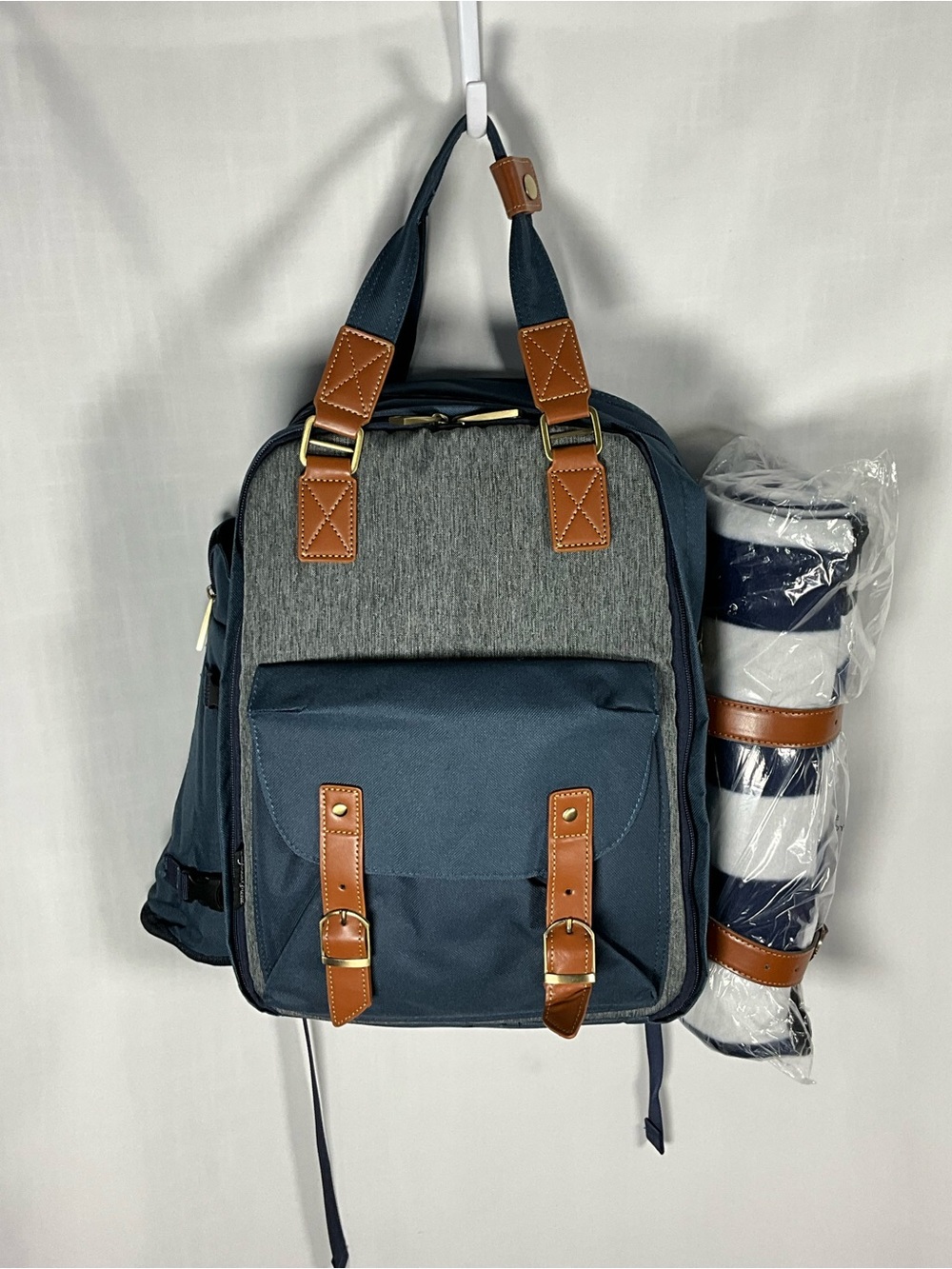 Travel Backpack with Brown Trim